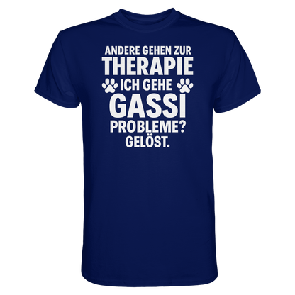 Andere gehen zur Therapie, ich gehe Gassi Premium Unisex Shirt Pfotenpoesie