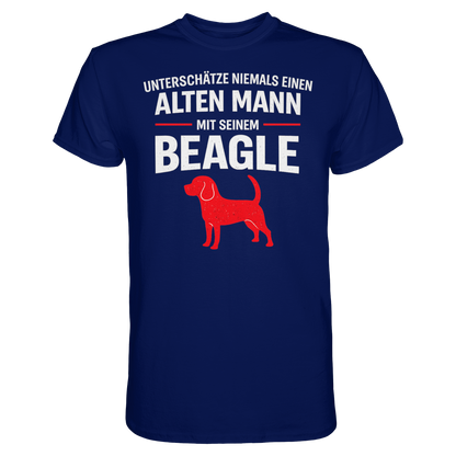 Unterschätze Niemals Einen Alten Mann Mit Seinem BEAGLE - Premium Shirt