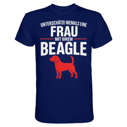 Unterschätze Niemals Eine Frau Mit Ihrem BEAGLE Premium Shirt