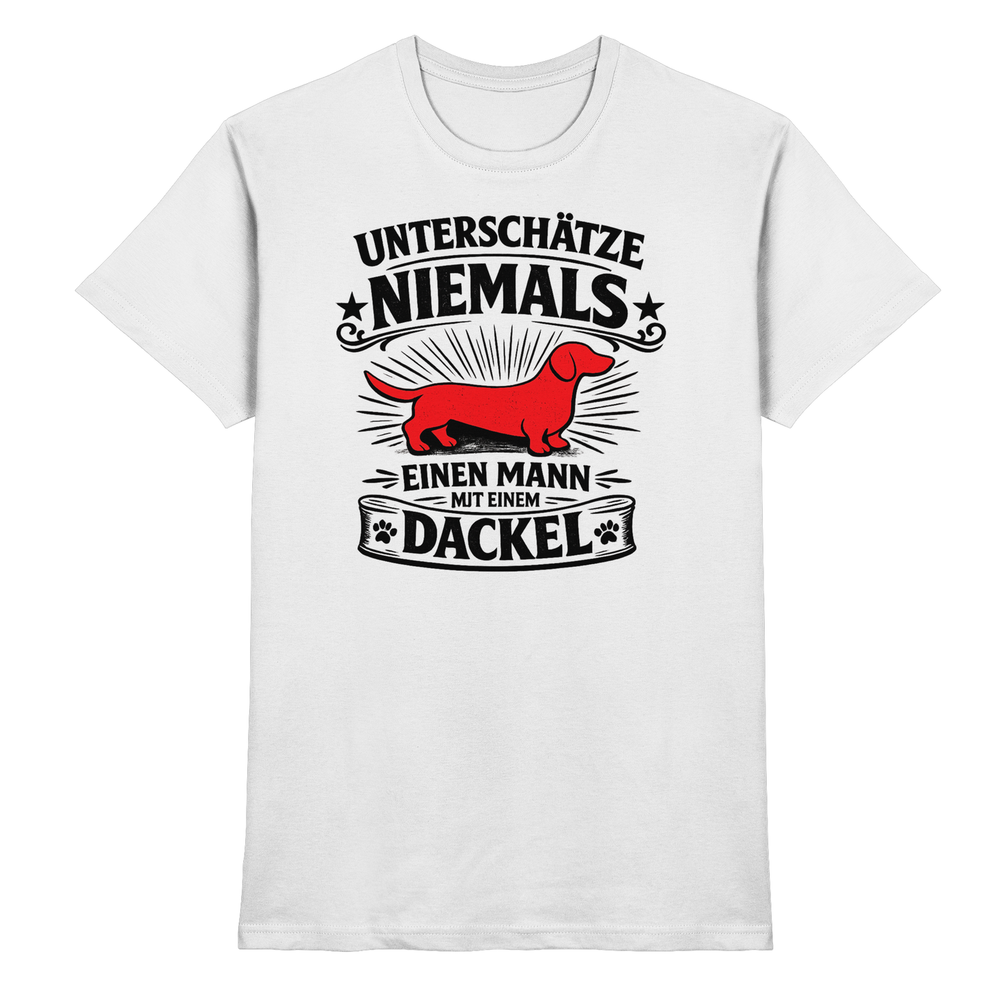 Unterschätze niemals einen Mann mit einem Dackel Premium Herren Shirt