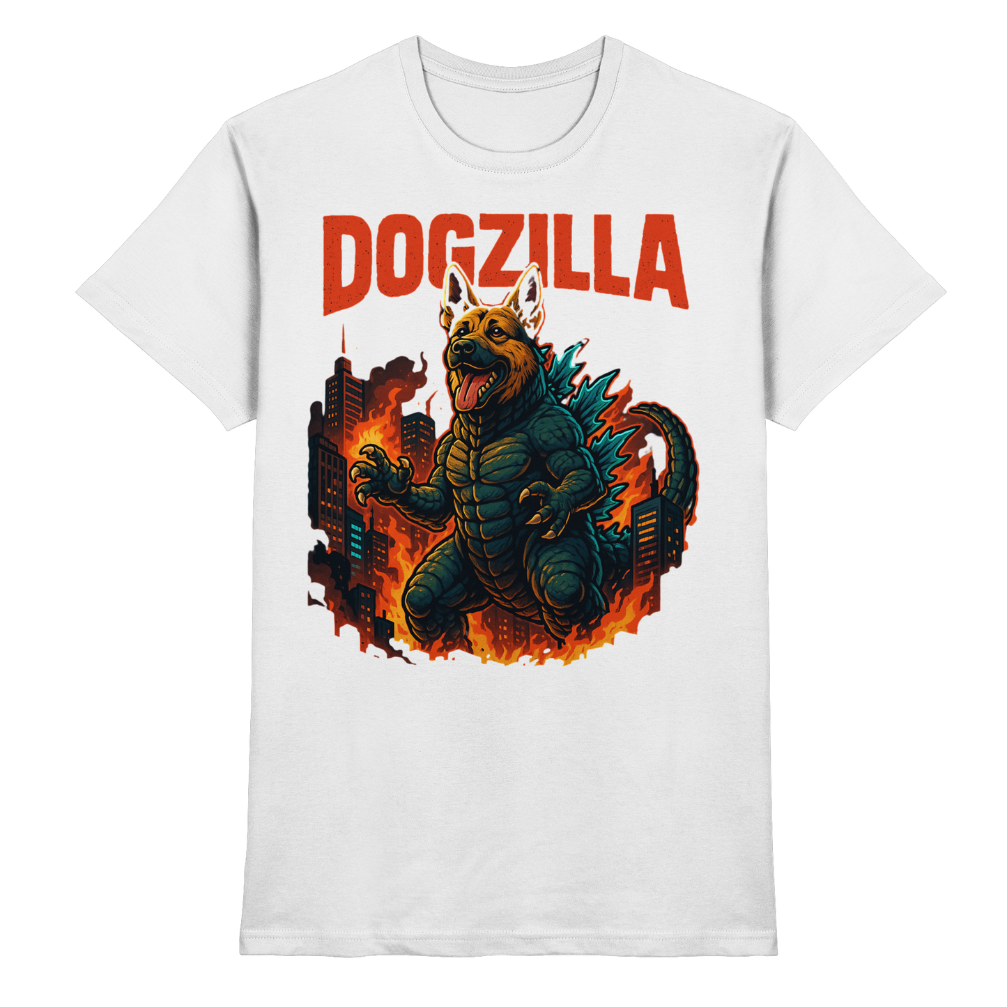 Premium Pfotenpoesie T-Shirt Dogzilla