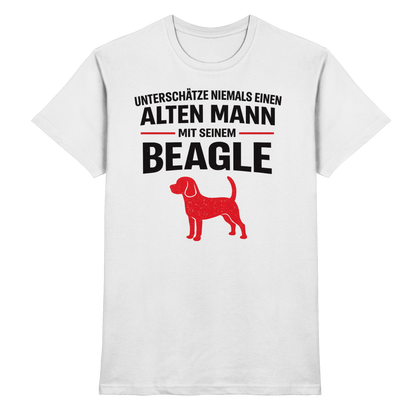 Unterschätze Niemals Einen Alten Mann Mit Seinem BEAGLE - Premium Shirt