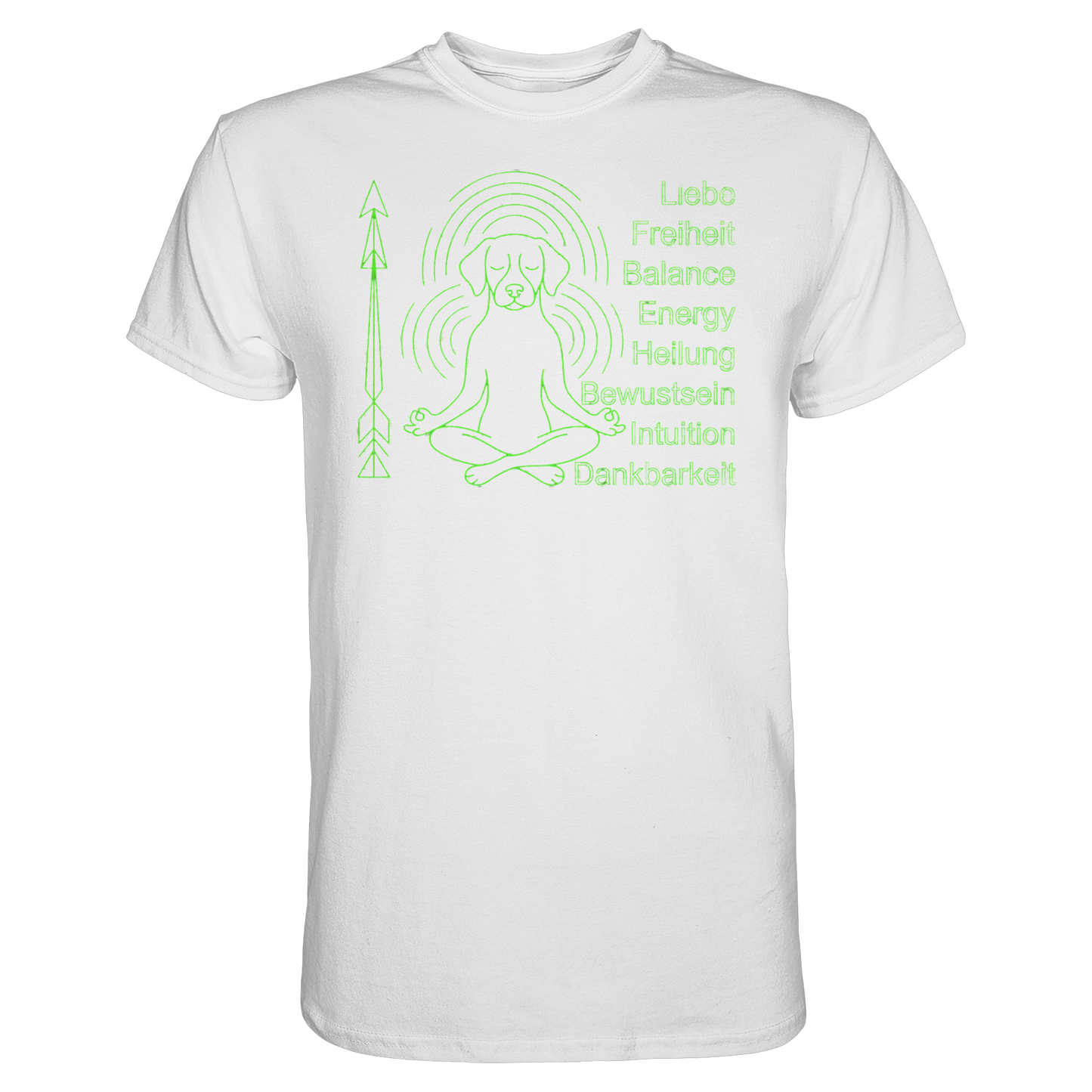 Premium Pfotenpoesie Unisex Shirt meditierender Hund