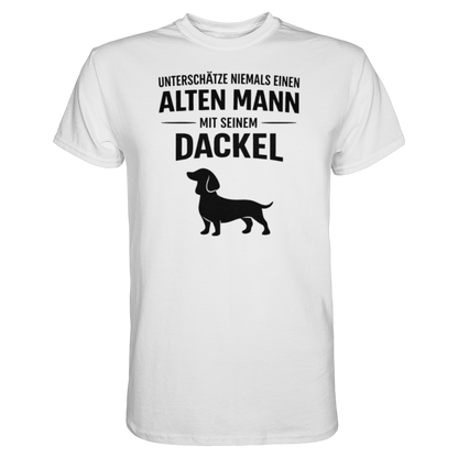 Unterschätze niemals einen Alten Mann mit seinem Dackel Premium Herren Shirt