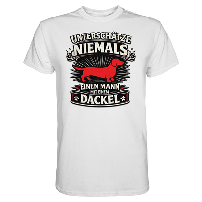Unterschätze niemals einen Mann mit einem Dackel Premium Herren Shirt