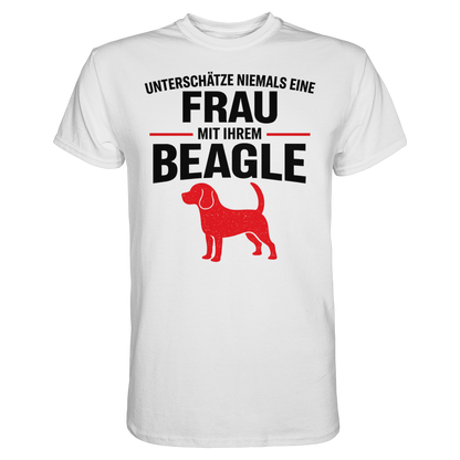 Unterschätze Niemals Eine Frau Mit Ihrem BEAGLE Premium Shirt