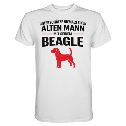 Unterschätze Niemals Einen Alten Mann Mit Seinem BEAGLE - Premium Shirt