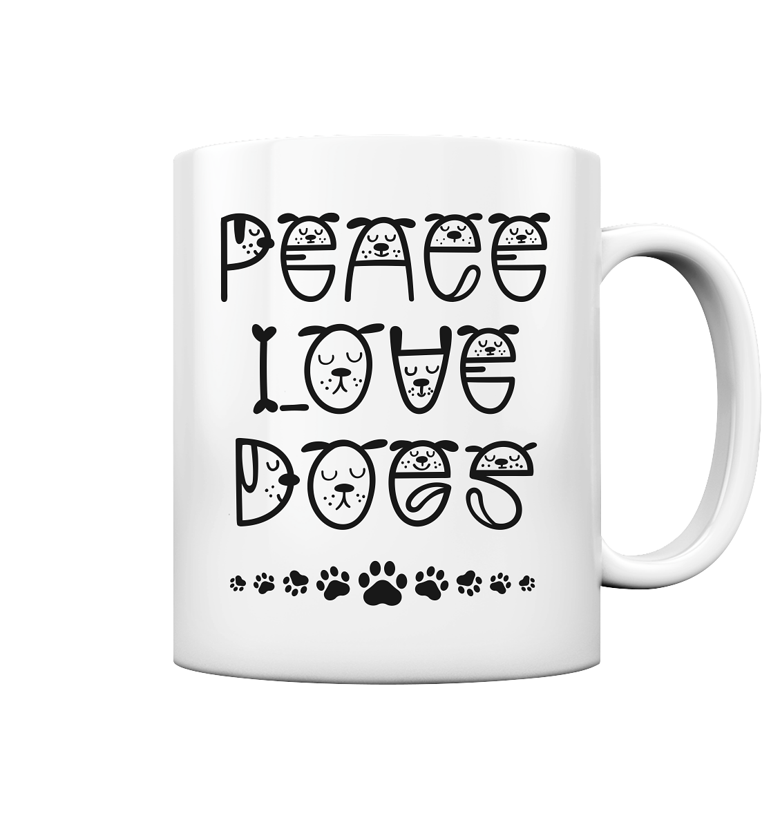 Premium Pfotenpoesie Tasse Peace Love Dogs