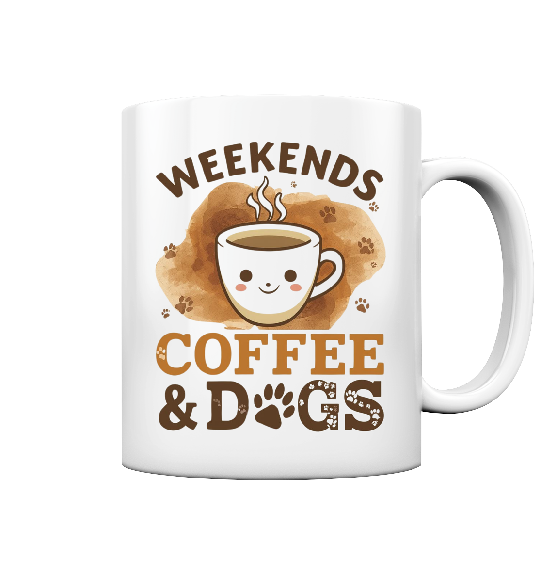 Premium Pfotenpoesie Tasse Weekends Coffee & Dogs