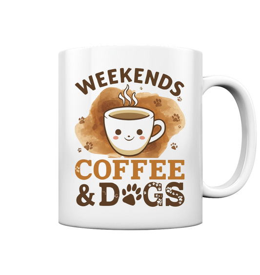 Premium Pfotenpoesie Tasse Weekends Coffee & Dogs