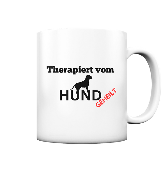 Premium Pfotenpoesie Tasse Therapiert vom Hund