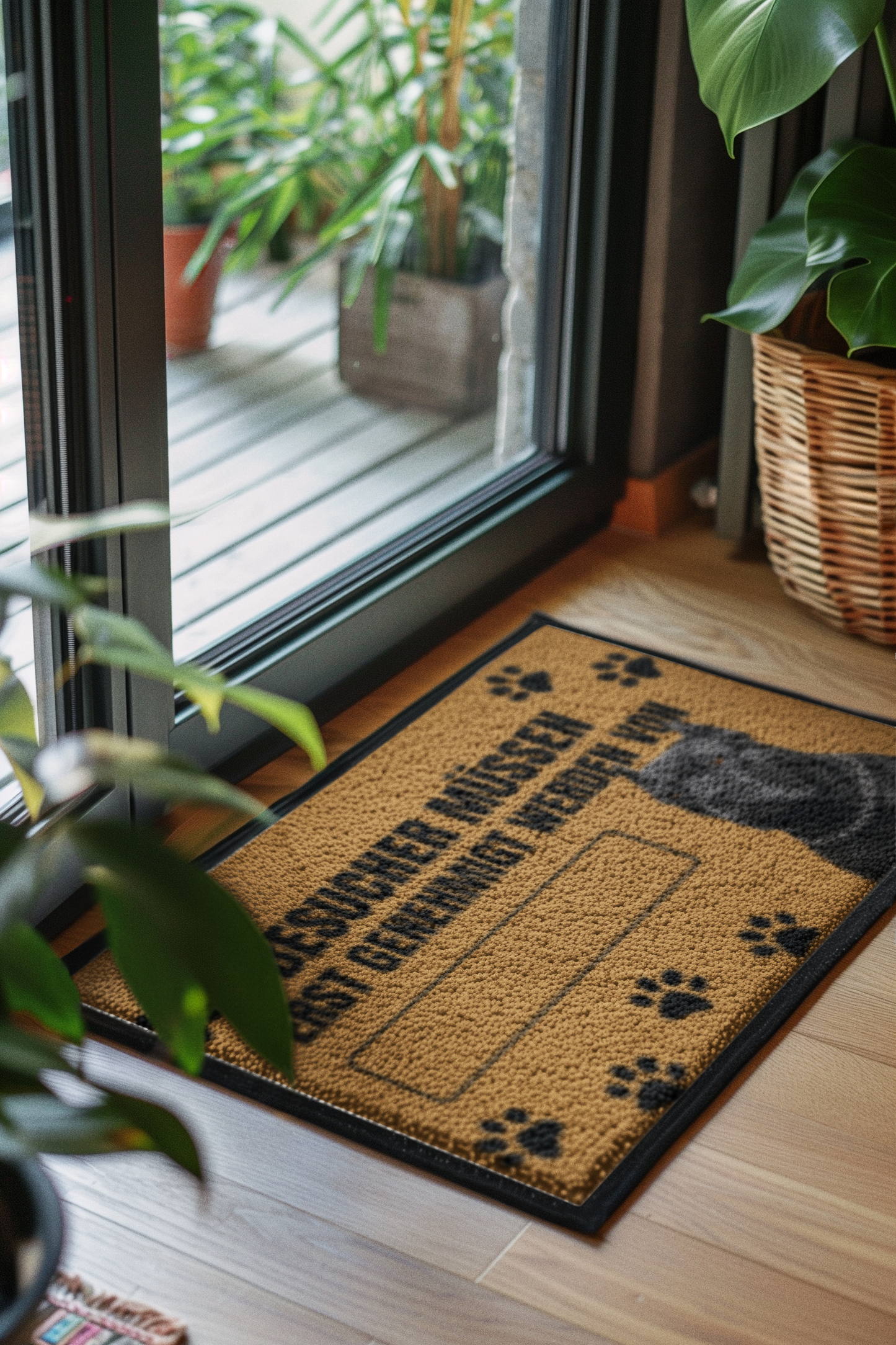 Premium Pfotenpoesie  Fußmatte Besucher müssen erst genehmigt werden