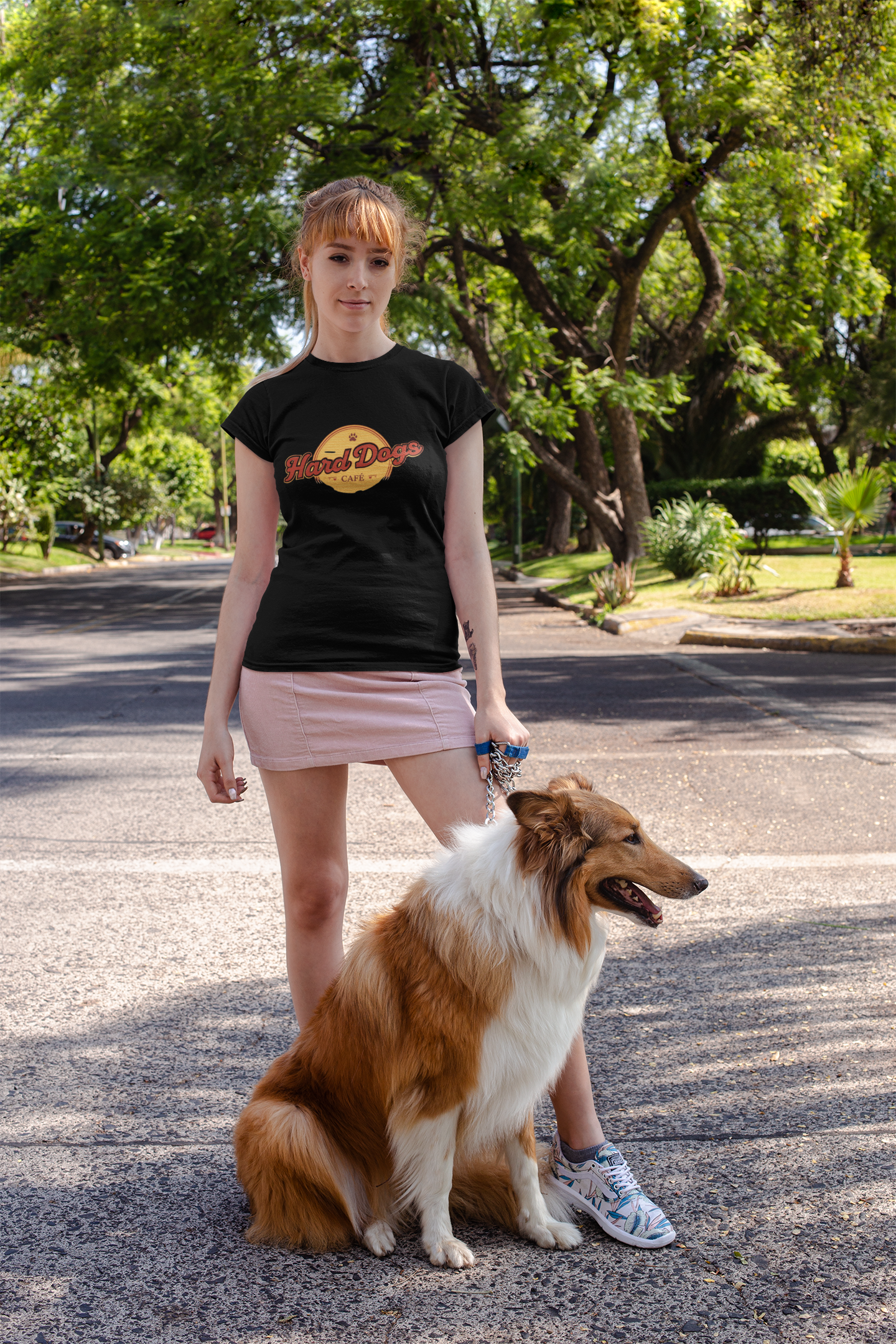 Premium Pfotenpoesie Damen Shirt Hard Dogs Cafe