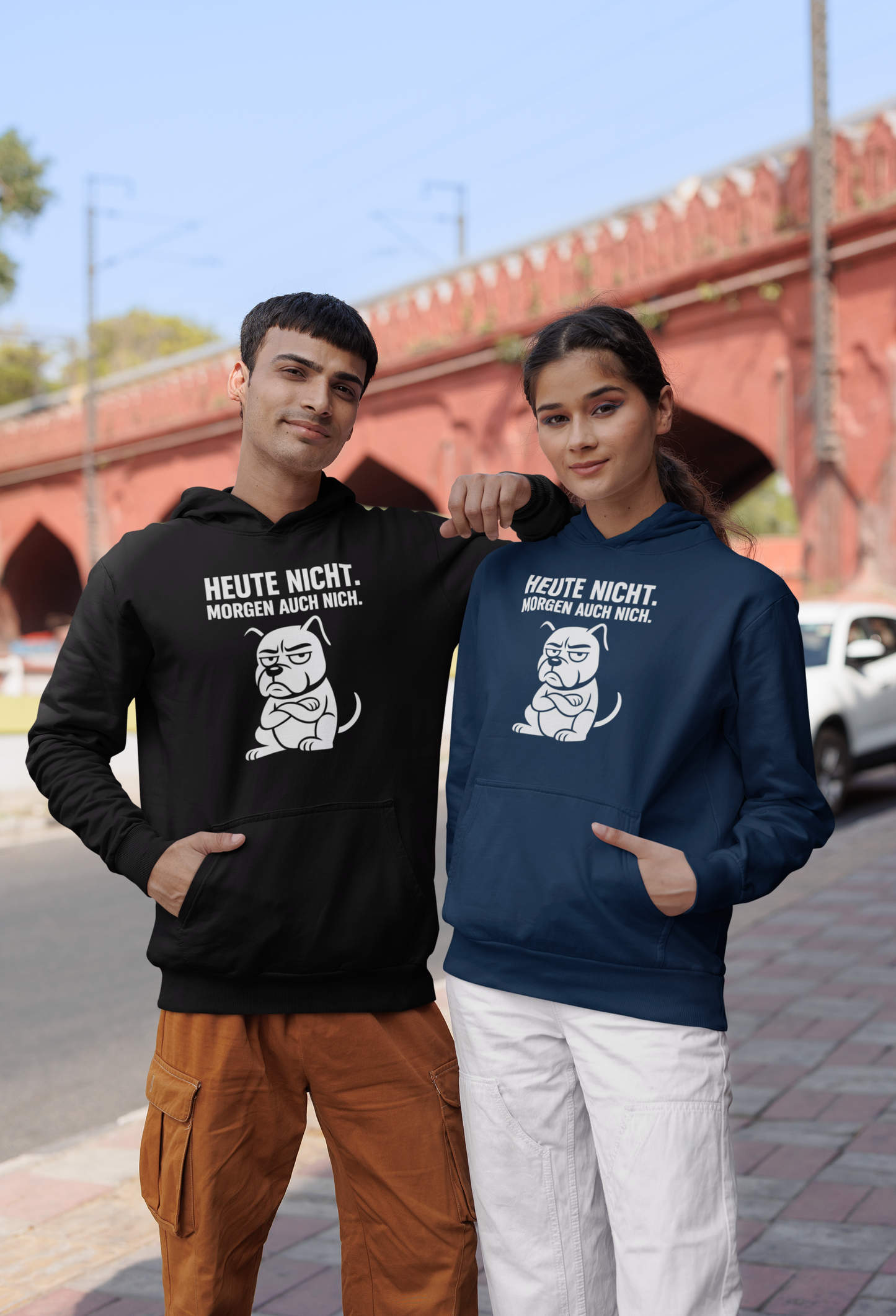 Premium Pfotenpoesie  Unisex Hoodie Heute Nicht Morgen Auch Nich