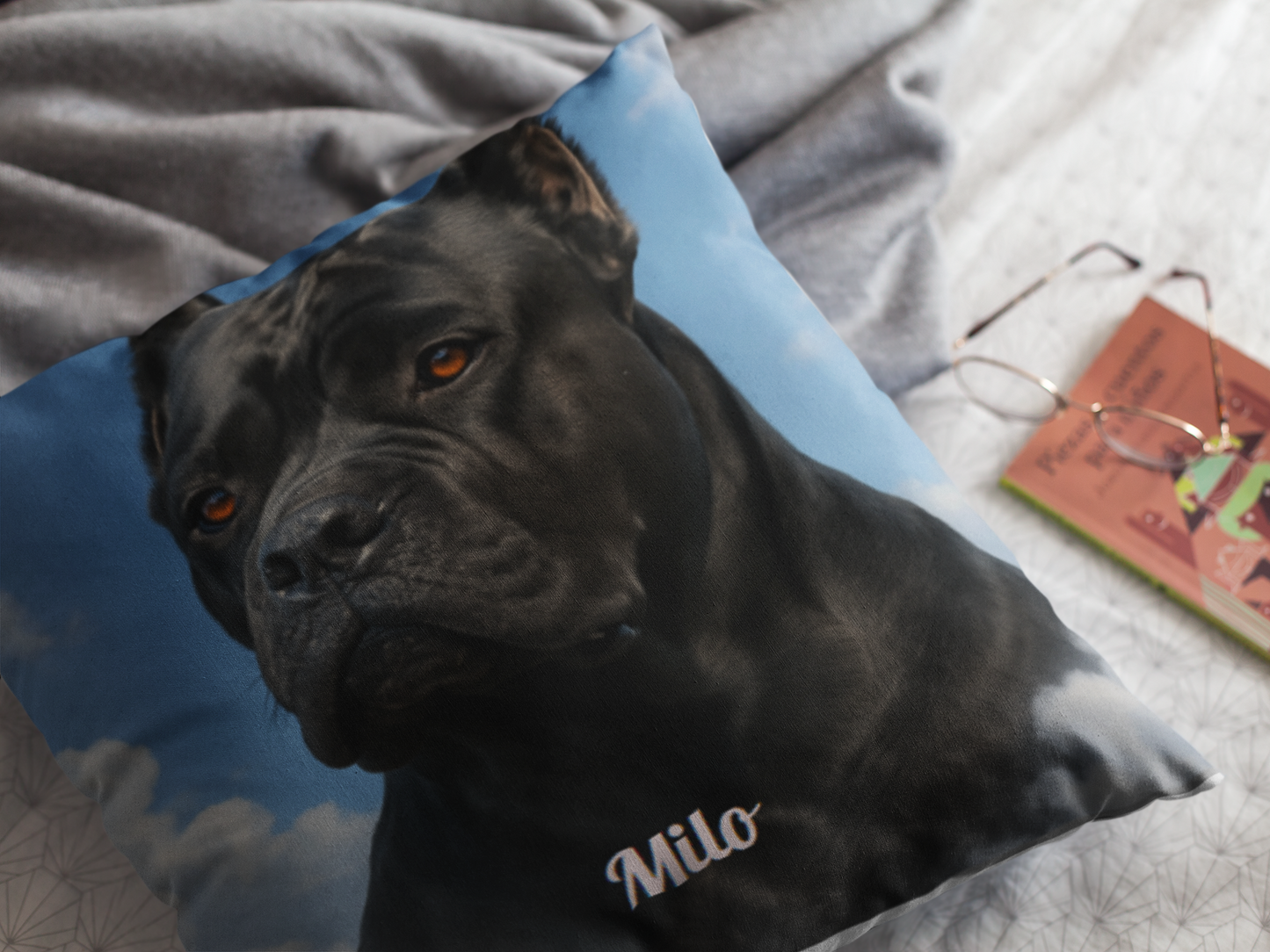 Premium Pfotenpoesie personalisiertes Hunde-Kissen