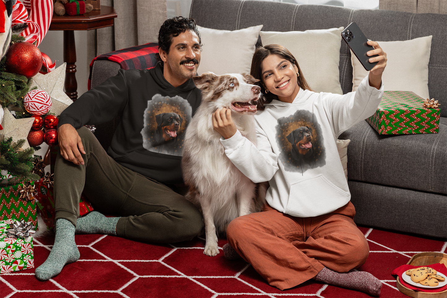 Premium Pfotenpoesie Personalisiertes Unisex  Hoodie – Dein Hund, dein Design