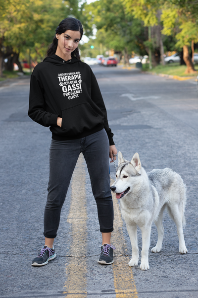 Andere gehen zur Therapie, ich gehe Gassi Probleme gelöst Premium Unisex Hoodie