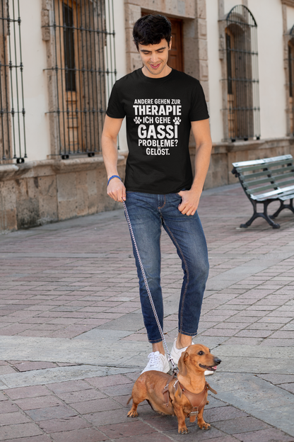 Andere gehen zur Therapie, ich gehe Gassi Premium Unisex Shirt Pfotenpoesie
