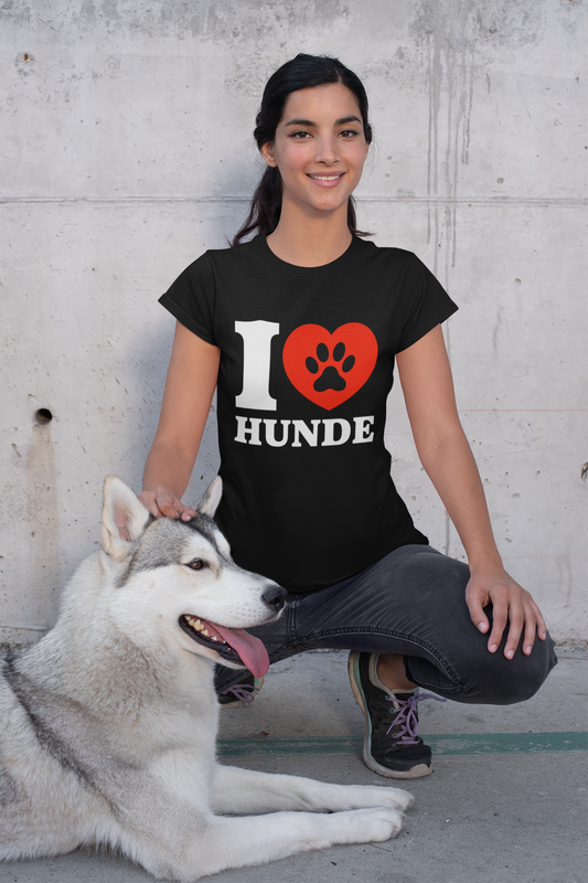 Premium Pfotenpoesie Shirt Ich Liebe Hunde