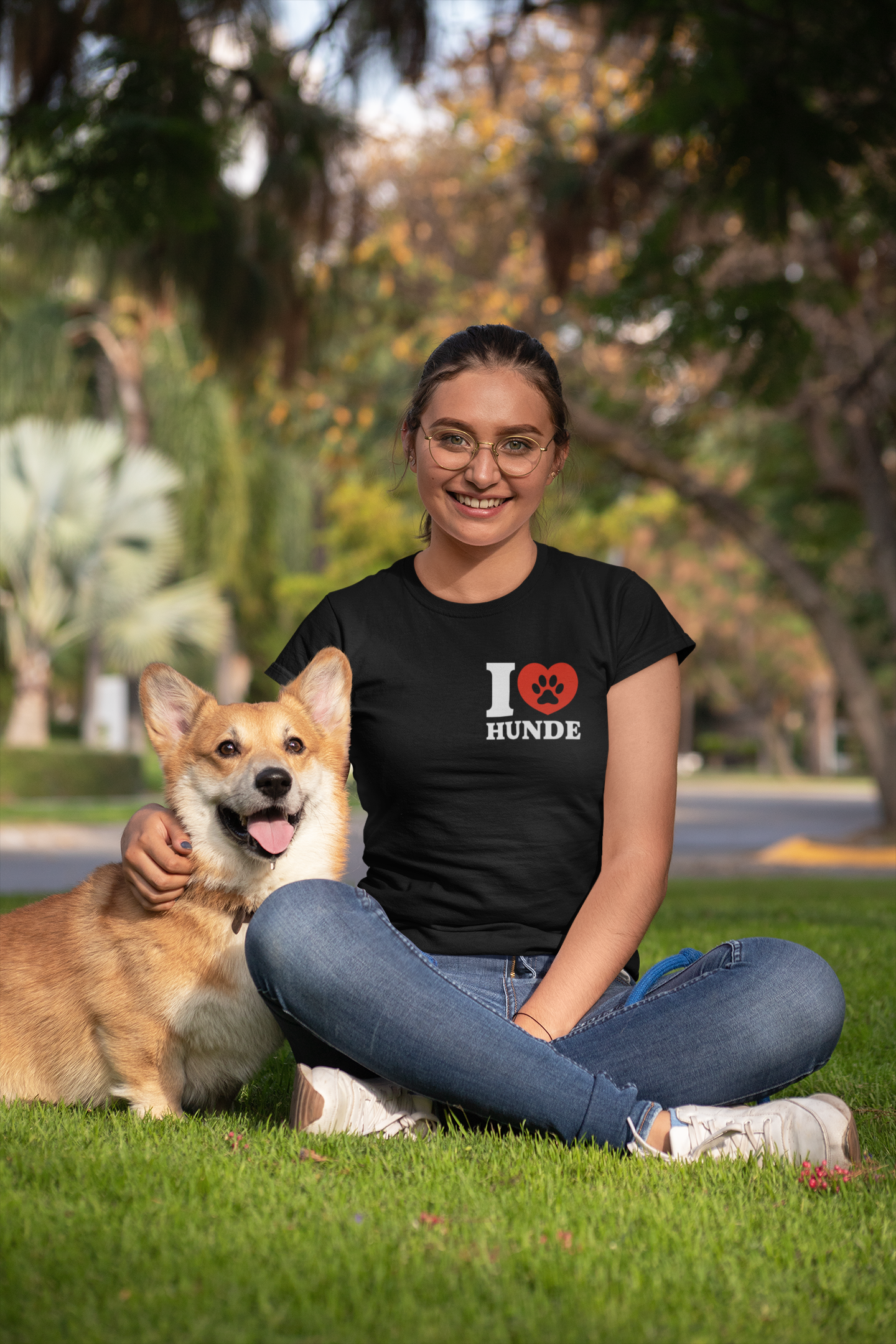 Premium Pfotenpoesie Shirt Ich Liebe Hunde