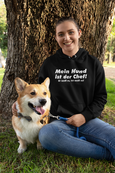 Mein Hund ist der Chef Premium Unisex Hoodie