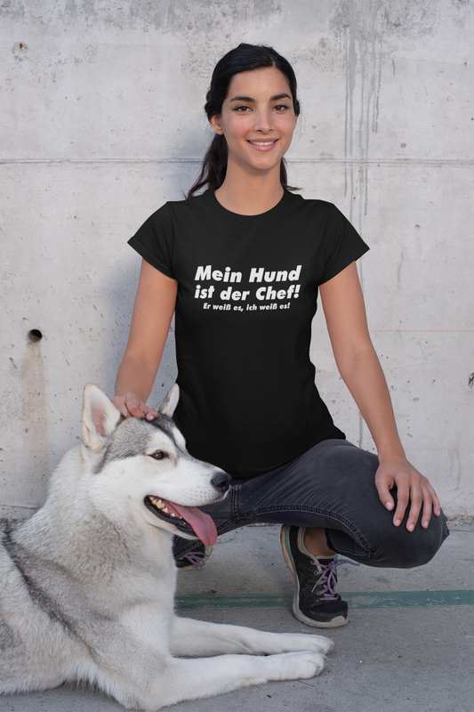 Premium Pfotenpoesie  Shirt Mein Hund Ist Der Chef
