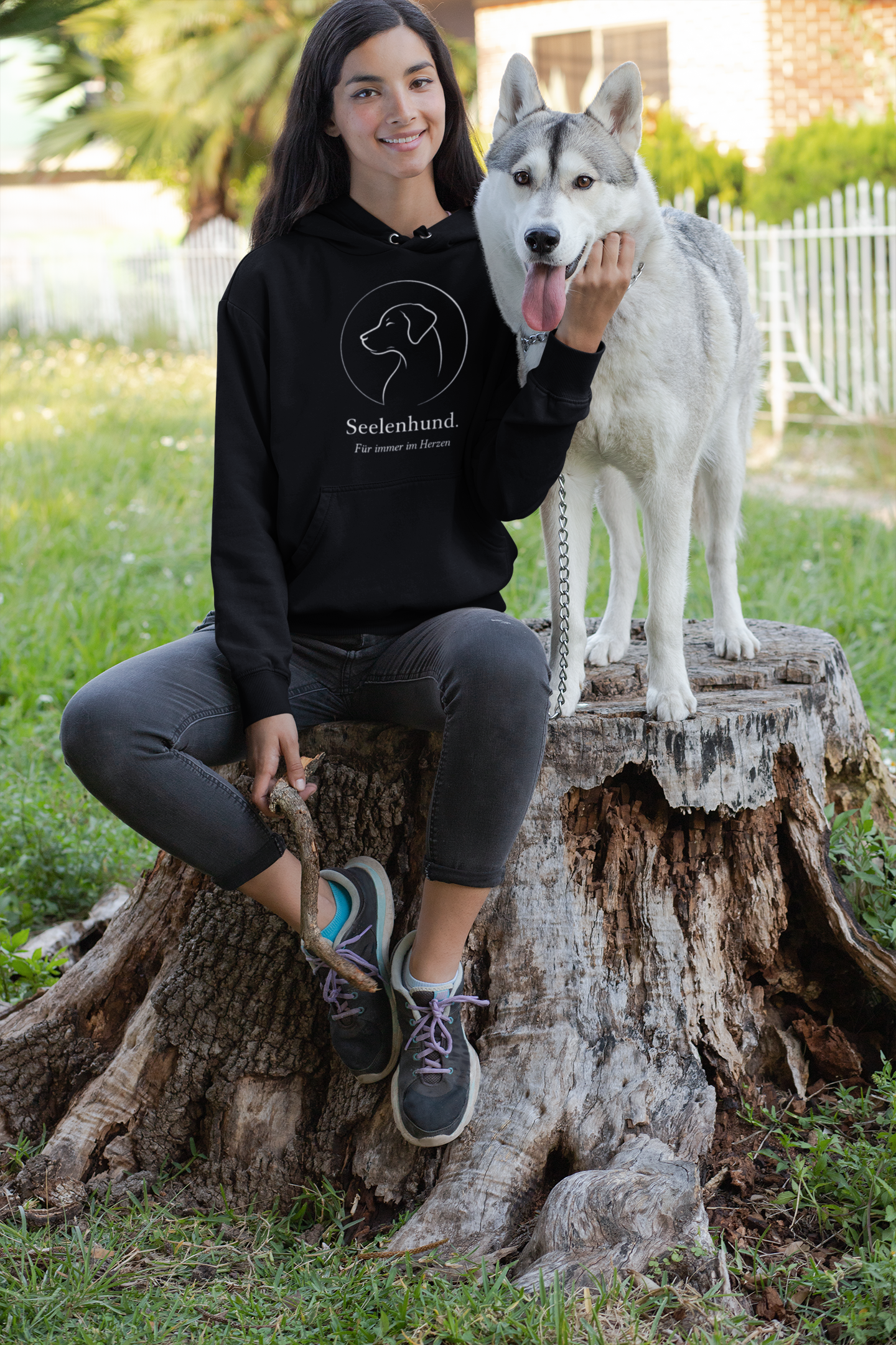 Premium Pfotenpoesie Hoodie Seelenhund  Für immer im Herzen