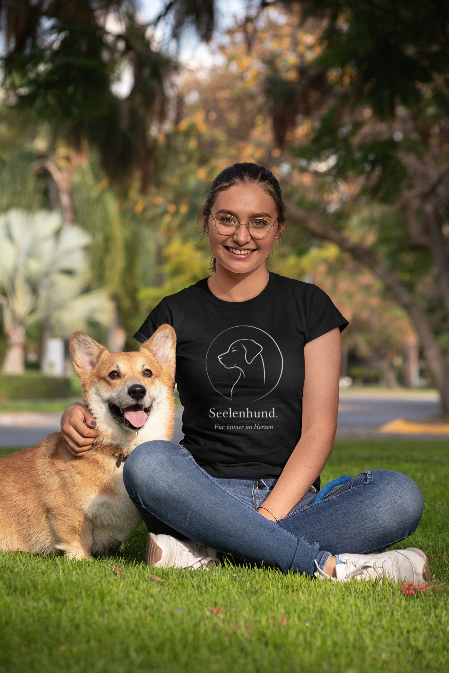 Premium Pfotenpoesie Shirt Seelenhund Für immer im Herzen