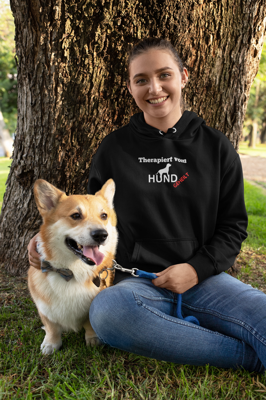 Premium Pfotenpoesie  Hoodie Therapiert von Hund