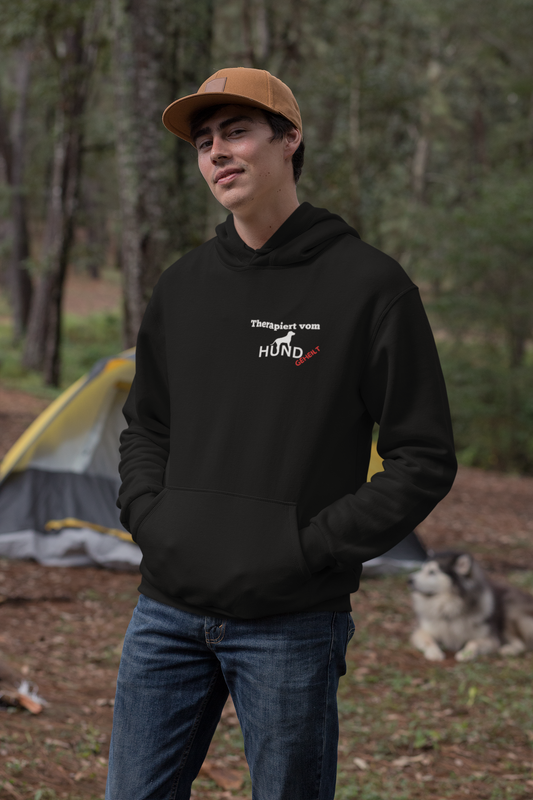 Premium Pfotenpoesie Hoodie Therapiert vom Hund