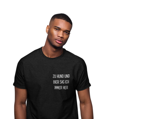 Premium Pfotenpoesie T-Shirt Zu Hund und Bier